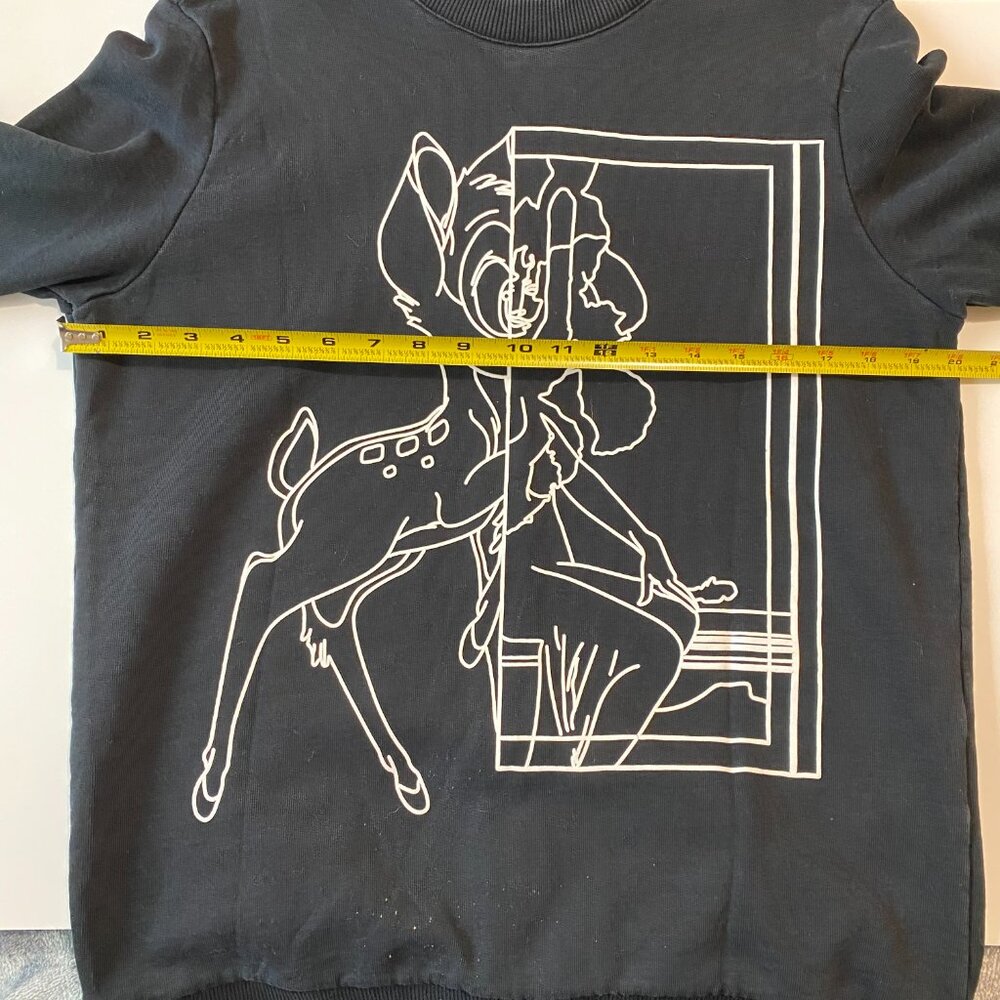 Givenchy Bambi Mirror Outline‎ Black Crewneck Sweatshirt Medium - Picture 13 of 13
